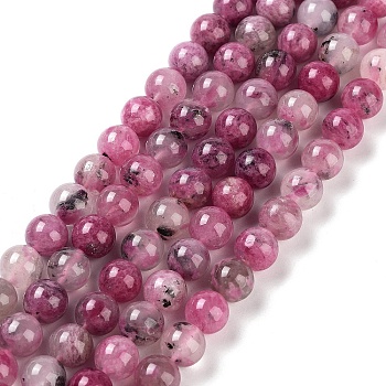 Natural Cherry Blossom Agate Beads Strands, Round, 10~10.5mm, Hole: 1mm, about 37pcs/strand, 15.04~15.20''(38.2~38.4cm)