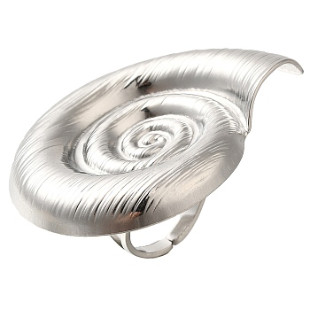 304 Stainless Steel Ring, Conch, Stainless Steel Color, Inner Diameter: 17mm