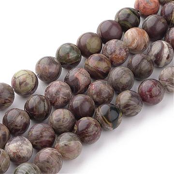 Natural Flower Agate Beads Strands, Round, Dyed, 8~8.5mm, Hole