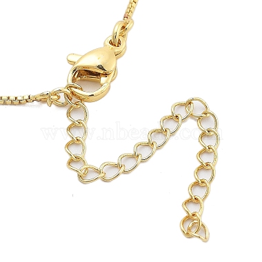 Colliers à chaîne en forme de boîte avec pendentif en forme de lettre en laiton et en plastique pour femmes(NJEW-U017-01G-11)-4