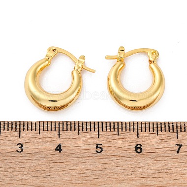 Grosses boucles d'oreilles créoles huggie pour femmes(EJEW-A064-11G-RS)-3