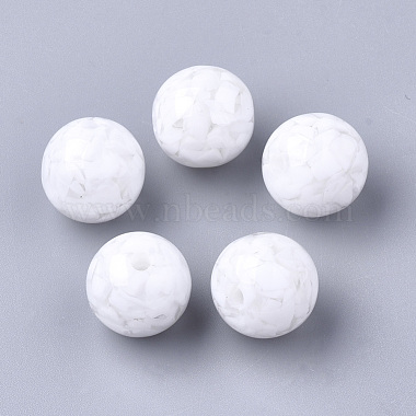 18mm White Round Resin Beads