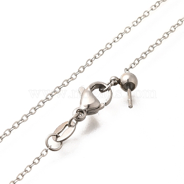 Titanium Steel Cable Chain Adjustable Slider Necklaces for Men Women(NJEW-G160-01P)-2