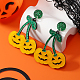 boucles d'oreilles à tige en acrylique avec cerise d'Halloween et citrouille(EY7055-2)-1