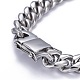 Tarnish Resistant Men's 304 Stainless Steel Cuban Link Chain Bracelets(BJEW-P263-B02-P)-3