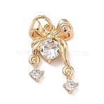 Brass Micro Pave Clear Cubic Zirconia Pendants, Bowknot Charms, Real 18K Gold Plated, 22.5x13.5x5mm, Jump Ring: 6x1mm, Inner Diameter: 4mm
(KK-C168-02G)