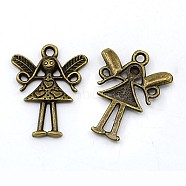 Tibetan Style Alloy Pendants, Fairy, Cadmium Free & Lead Free, Antique Bronze, 58x34x5mm, Hole: 4mm(K0974071)