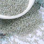 MIYUKI Round Rocailles Beads, Japanese Seed Beads, (RR3192) Silverlined Crystal AB, 11/0, 2x1.3mm, Hole: 0.8mm, about 1100pcs/bottle, 10g/bottle(SEED-JP0008-RR3192)