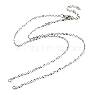 Tarnish Resistant 304 Stainless Steel Cable Chains Necklace Makings, with Lobster Claw Clasps and End Chains, Stainless Steel Color, 18-1/4 inch(46.5cm), Hole: 2.7mm(AJEW-P119-04B-P)