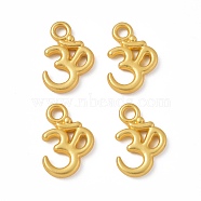 Rack Plating Alloy Pendants, Cadmium Free & Lead Free & Nickle Free, Om Symbol Charms, Matte Gold Color, 15.5x10.5x2mm, Hole: 2mm(PALLOY-I215-12G)