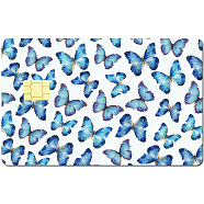 Rectangle PVC Plastic Waterproof Card Stickers, Self-adhesion Card Skin for Bank Card Decor, Butterfly, 186.3x137.3mm(DIY-WH0432-367)