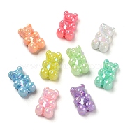 Opaque Bear Acrylic Beads, AB Color Plated, Mixed Color, 18x11x7mm, Hole: 1.4mm(X-MACR-L003-002A)