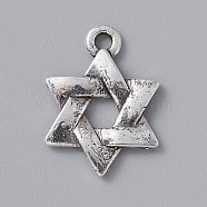 Tibetan Style Alloy Pendants, Star of David, Antique Silver, 17x12.5x1.5mm, Hole: 1.6mm(FIND-WH0048-60)