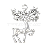 Alloy Pendants, Deer, Platinum, 40.5x30.3x3.1mm, Hole: 2.6mm(FIND-K018-02P)