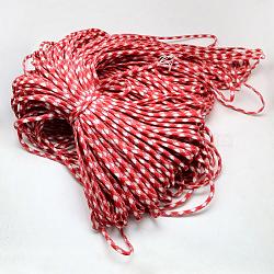 7 Inner Cores Polyester & Spandex Cord Ropes, with Patterns, for Rope Bracelets & Shoe Lace Cord Making, Red, 4mm, about 109.36 yards(100m)/bundle, 420~500g/bundle(RCP-R006-045)