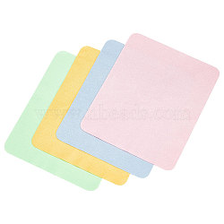 4Pcs 4 Colors Suede Fabric Glasses Cleaning Cloth, Rectangle, Mixed Color, 169x137x0.2mm(FIND-GL0001-01)