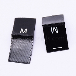 Kid's Size Label, Woven Crafting Craft Cotton Labels, for Clothing Sewing, M, Black, 35x13x0.1mm, about 200pcs/bag(DIY-WH0183-76M-01)