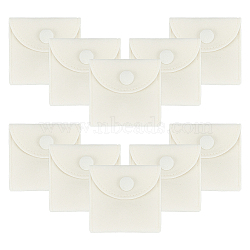 Square Velvet Jewelry Package Bags, Jewelry Gift Pouches with Snap Button Fasteners, Beige, 7x7cm(ABAG-WH0035-055A-03)