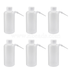 Graduated Plastic Wide Mouth Unitary Wash Bottles, Easy Squeeze Wash Bottles, Pot Plants Watering Bottles, White, 17.5cm, Capacity: 500ml(AJEW-WH0104-33)