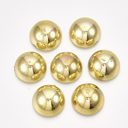 ABS Plastic Cabochons, Half Round, Golden, 6x3mm, about 5000pcs/bag(OACR-S034-6mm-01)