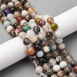 Natural Mixed Stone Beads Strands, Round, 8mm, Hole: 0.8mm, about 47pcs/strand, 14.96''(38cm)(G-RM250109-C2)