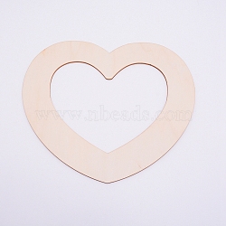 Cottonwood Chips, Hollow Heart, Decorate Accessories, Laser Cut Wood Shapes, BurlyWood, 230x250x2mm(WOOD-WH0108-89)