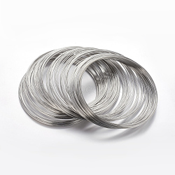 Carbon Steel Memory Wire, for Collar Necklace Making, Necklace Wire, Nickel Free, Platinum,11.5cm,Wire : 1mm(18 Gauge),about 50 circles/set(X-MW11.5CM-1-NF)