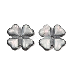 Opaque Resin Shamrock Decoden Cabochons, Clover, Black, 17x17x3mm(CRES-I036-18A)