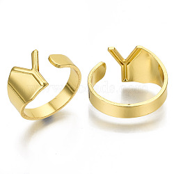 Alloy Cuff Finger Rings, Cadmium Free & Nickel Free & Lead Free, Alphabet, Golden, Letter.Y, US Size 8(18.1mm)(X-RJEW-S038-195Y-G-NR)
