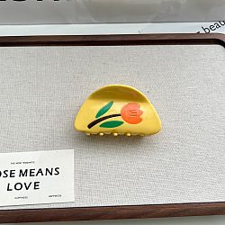Cellulose Acetate Claw Hair Clips, Hair Accessories for Women & Girls, Flower, Yellow, 87x45mm(PW-WGEB333-07)