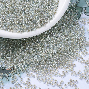 MIYUKI Round Rocailles Beads, Japanese Seed Beads, (RR3192) Silverlined Crystal AB, 11/0, 2x1.3mm, Hole: 0.8mm, about 1100pcs/bottle, 10g/bottle