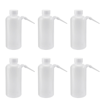Graduated Plastic Wide Mouth Unitary Wash Bottles, Easy Squeeze Wash Bottles, Pot Plants Watering Bottles, White, 17.5cm, Capacity: 500ml