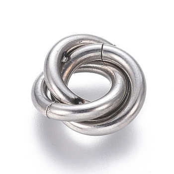 304 Stainless Steel Linking Rings, Interlocking Ring, for Necklace Making, Stainless Steel Color, 13.5x12x4.5mm, Ring: 10x2mm, Inner Diameter: 6mm