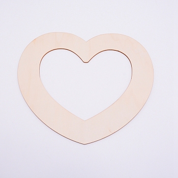 Cottonwood Chips, Hollow Heart, Decorate Accessories, Laser Cut Wood Shapes, BurlyWood, 230x250x2mm