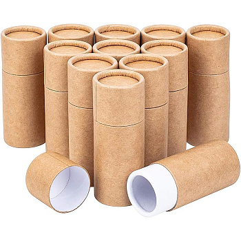 Kraft Paper Packaging Boxes, For Pen Container and Tea Caddy, Tube, BurlyWood, 10.2cm, Capacity: 20ml