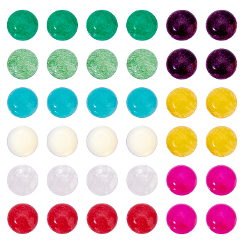 36Pcs 9 Style Synthetic & Natural Gemstone Cabochons, Half Round, 12x5mm, 4pcs/style