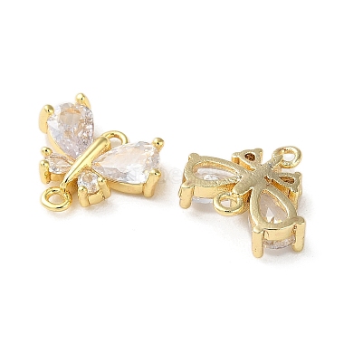Brass Pave Clear Cubic Zirconia Connector Charms(KK-F872-24G)-2