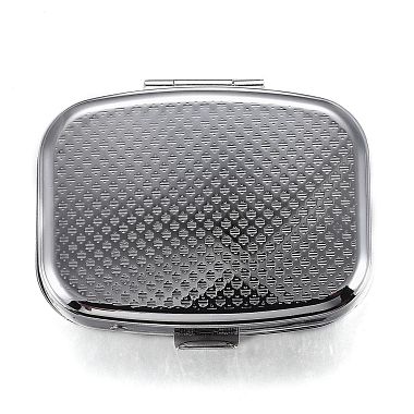 2 Compartmennts Stainless Iron Pill Box(X-CON-H013-02P)-1