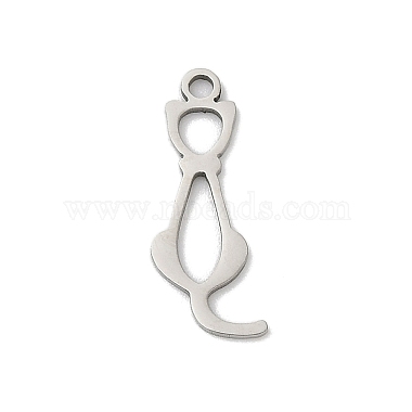 Stainless Steel Color Cat Shape 201 Stainless Steel Pendants