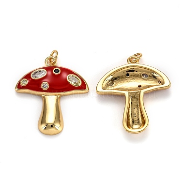 Autumn Theme Real 18K Gold Plated Brass Micro Pave Cubic Zirconia Pendants(ZIRC-L100-019G-G)-2