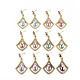Rhombus with Porcelain Rack Plating Alloy Dangle Stud Earrings(EJEW-S211-003-RS)-1