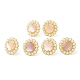 Natural Shell Flower Stud Earrings with Plastic Pearl Beaded(EJEW-E599-04G-01)-2