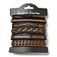 Bracelet à cordon en simili cuir tressé réglable de style 5pcs 5 serti de cordon ciré pour hommes(BJEW-F458-03)-6