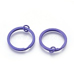 Spray Painted Iron Split Key Rings, Keychain Clasp Findings, Lead Free & Nickel Free, Mauve, 30x2mm, Inner Diameter: 24mm(IFIN-L038-15-FF)