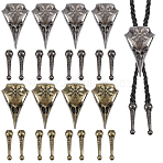 Alloy Bolo Tie Slide Charms, Alloy Cord Ends, Antique Bronze & Antique Silver, 46x27.5x13.5mm, Inner Diameter: 16mm(DIY-CA0007-30)