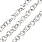 316 Surgical Stainless Steel Cable Chains, Unwelded, with Spool, Tarnish Free, Stainless Steel Color, 4x0.8mm(SA-CBA098D-09P)