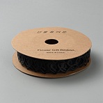 Polyester Heart Ribbon, for Valentine's Day or Other Holiday Cake Wrapping, Black, 22mm, 10 yards/roll(DIY-WH20048-086A)