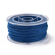 Macrame Cotton Cord, Braided Rope, with Plastic Reel, for Wall Hanging, Crafts, Gift Wrapping, Blue, 1.2mm, about 26.25 Yards(24m)/Roll(OCOR-H110-01B-04)