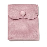 Velvet Jewelry Pouches, Jewelry Gift Bags with Snap Button, for Ring Necklace Earring Bracelet Storage, Rectangle, Flamingo, 9.9x7.9x0.2cm(ABAG-K001-01B-05)