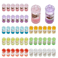 48Pcs 8 Colors Luminous Plastic Pendants, with Conch inside, Drift Bottle Charm, Mixed Color, 24x10~10.5mm, Hole: 2mm, 6pcs/color(KY-CA0001-41)